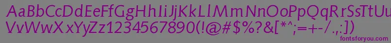 Шрифт Aidaserifobliquemedium – фиолетовые шрифты на сером фоне