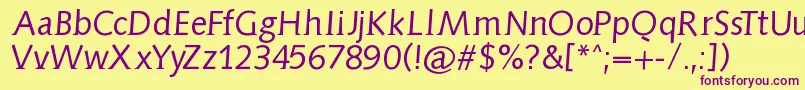 Aidaserifobliquemedium Font – Purple Fonts on Yellow Background