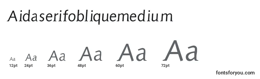 Размеры шрифта Aidaserifobliquemedium
