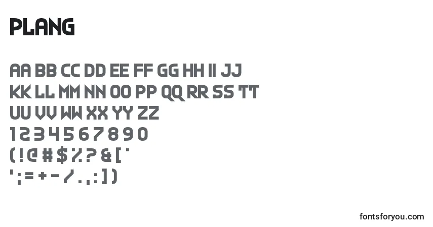 Schriftart PlanG – Alphabet, Zahlen, spezielle Symbole