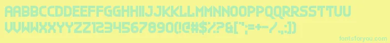 PlanG-Schriftart – Grüne Schriften auf gelbem Hintergrund
