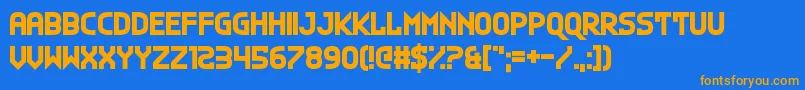PlanG Font – Orange Fonts on Blue Background