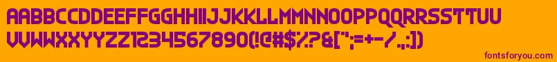 PlanG-Schriftart – Violette Schriften auf orangefarbenem Hintergrund