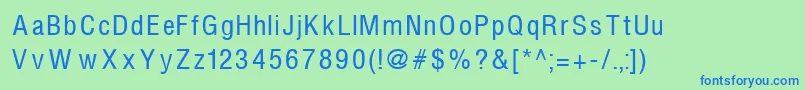 Helvcondenced105n Font – Blue Fonts on Green Background