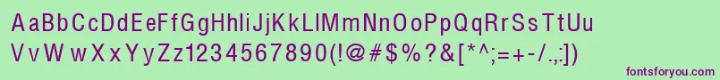 Helvcondenced105n-Schriftart – Violette Schriften auf grünem Hintergrund
