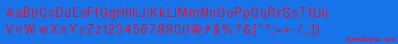 Helvcondenced105n Font – Red Fonts on Blue Background