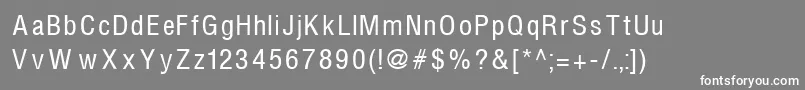 フォントHelvcondenced105n – 灰色の背景に白い文字