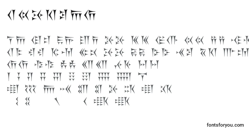 Fuente Khosrau - alfabeto, números, caracteres especiales