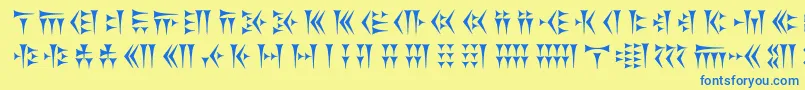 Khosrau Font – Blue Fonts on Yellow Background