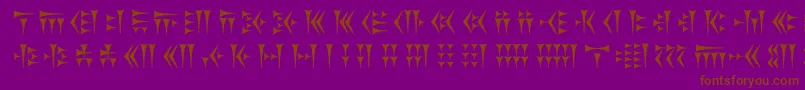 Khosrau-Schriftart – Braune Schriften auf violettem Hintergrund