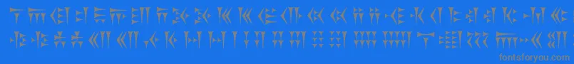 フォントKhosrau – 青い背景に灰色の文字