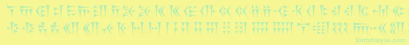 フォントKhosrau – 黄色い背景に緑の文字