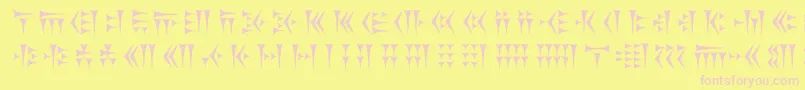 Khosrau Font – Pink Fonts on Yellow Background