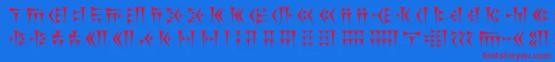 Khosrau Font – Red Fonts on Blue Background