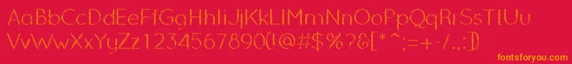 フォントOzarksNormal – 赤い背景にオレンジの文字
