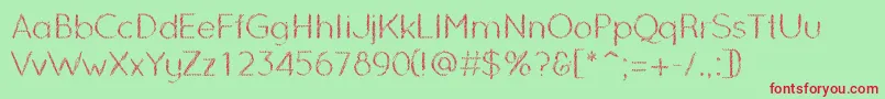 OzarksNormal Font – Red Fonts on Green Background