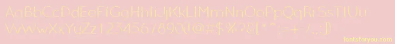 Fonte OzarksNormal – fontes amarelas em um fundo rosa