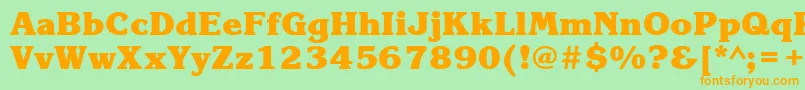 KorinnablackbttBold Font – Orange Fonts on Green Background