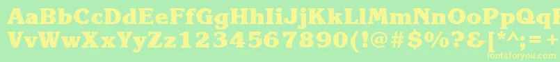 KorinnablackbttBold Font – Yellow Fonts on Green Background