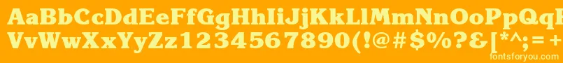 KorinnablackbttBold Font – Yellow Fonts on Orange Background