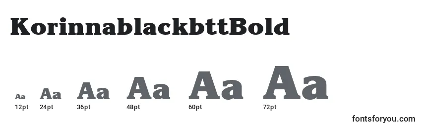 KorinnablackbttBold Font Sizes