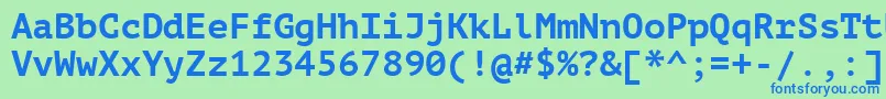 フォントPtm75fW – 青い文字は緑の背景です。