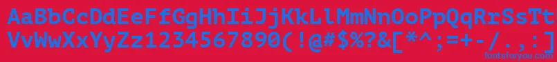 Ptm75fW Font – Blue Fonts on Red Background