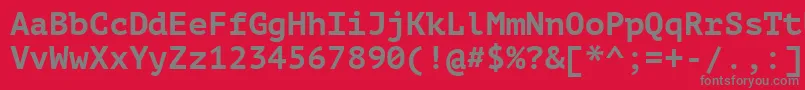 Ptm75fW Font – Gray Fonts on Red Background