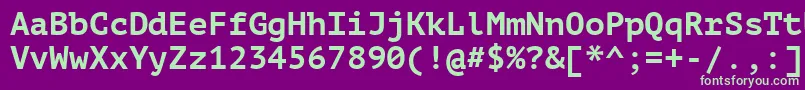 フォントPtm75fW – 紫の背景に緑のフォント