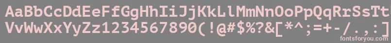 フォントPtm75fW – 灰色の背景にピンクのフォント