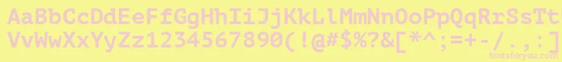 Ptm75fW Font – Pink Fonts on Yellow Background