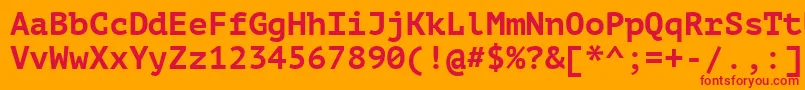 Ptm75fW Font – Red Fonts on Orange Background