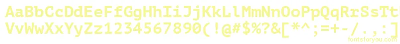 Ptm75fW-fontti – keltaiset fontit valkoisella taustalla