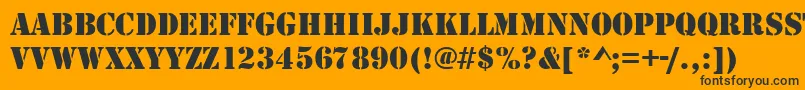Stencildee Font – Black Fonts on Orange Background