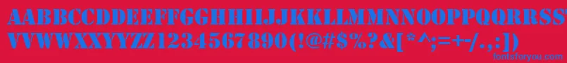 Stencildee Font – Blue Fonts on Red Background