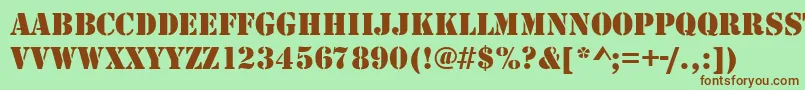 Stencildee Font – Brown Fonts on Green Background