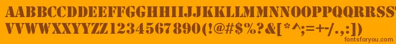 Stencildee Font – Brown Fonts on Orange Background