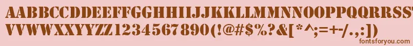 Stencildee Font – Brown Fonts on Pink Background