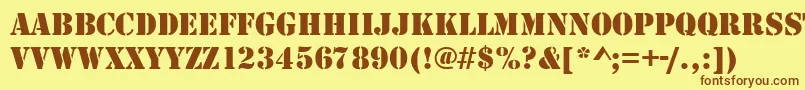 Stencildee-fontti – ruskeat fontit keltaisella taustalla