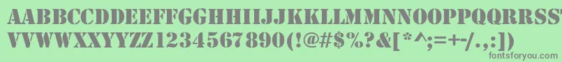 Stencildee Font – Gray Fonts on Green Background