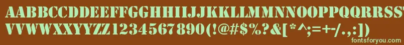 Stencildee Font – Green Fonts on Brown Background