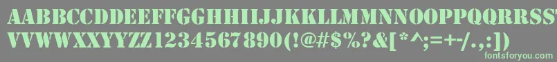 Stencildee Font – Green Fonts on Gray Background