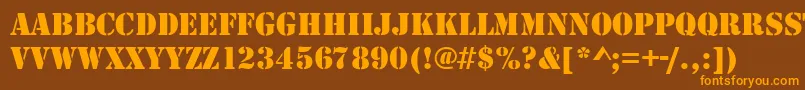 Stencildee Font – Orange Fonts on Brown Background