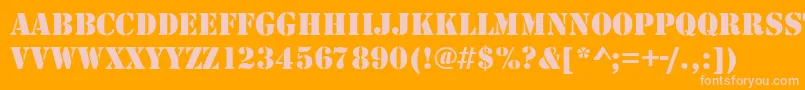Stencildee Font – Pink Fonts on Orange Background