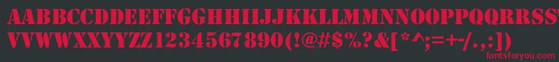 Stencildee Font – Red Fonts on Black Background