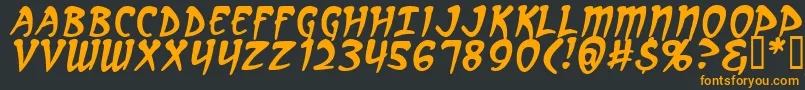 ArcanumI-Schriftart – Orangefarbene Schriften auf schwarzem Hintergrund