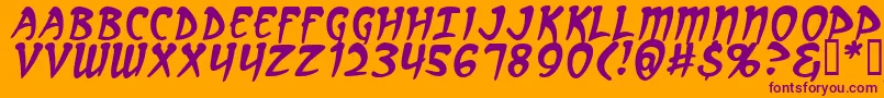 ArcanumI-Schriftart – Violette Schriften auf orangefarbenem Hintergrund