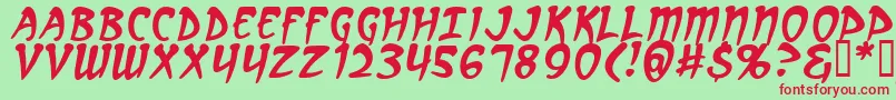 ArcanumI Font – Red Fonts on Green Background
