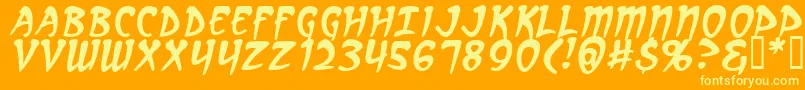 フォントArcanumI – オレンジの背景に黄色の文字