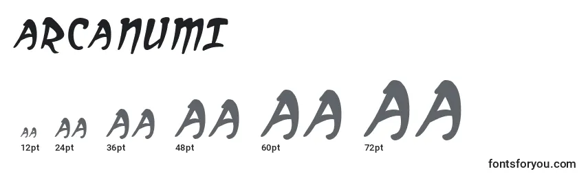 ArcanumI Font Sizes